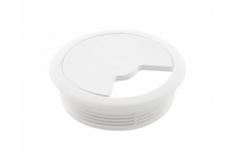 Doza trecere cablu ø60 plastic alb/negru