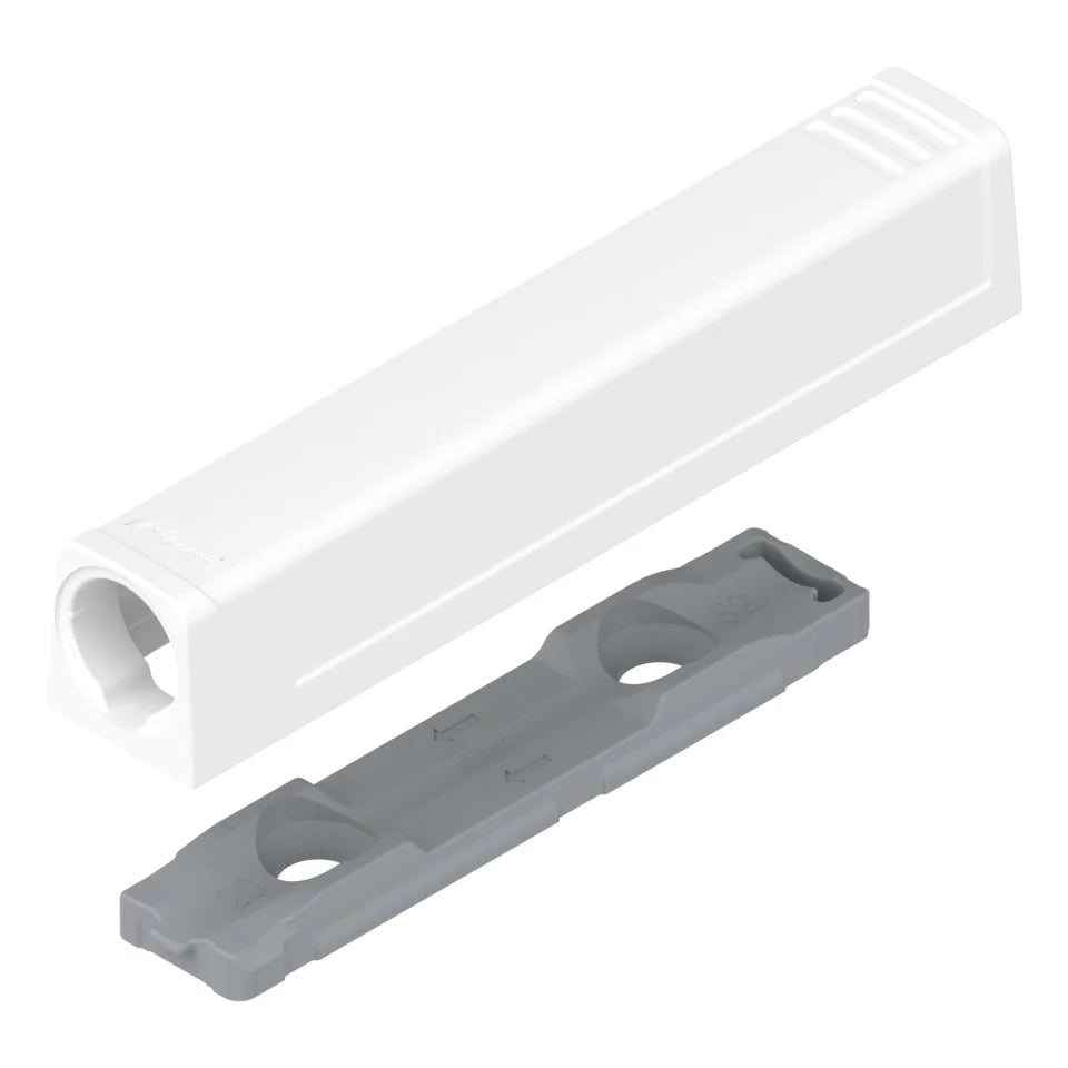 Placuta adaptor lunga pt TIP-ON de usi, dreapta, alb sidefat